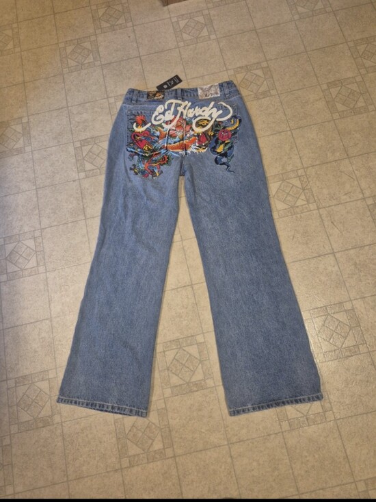 Ed Hardy Denim - Ed Hardy Women's Baggy Light Wash Jeans Size 30